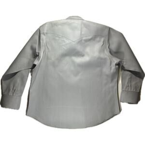 Wrangler Men's Dress Shirt XL Gray Long Sleeve Button Up Regular Fit Excellent